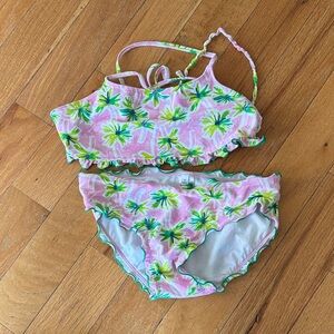 crown & ivy Tropical Pink and Green Bikini